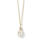 Preview: Spirit Icons Damenkette Silber Goldfarben Perle 45cm 10942-45
