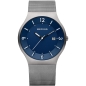 Preview: Bering Herrenuhr Solar Saphirglas Datum Milanaise Grau Blau 40mm 14440-007