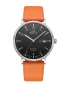 Preview: UMR Ruhla Herrenuhr Automatik Saphirglas Leder Orange 40mm 80496