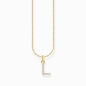 Preview: THOMAS SABO Damen Halskette Silber Buchstabe L Goldfarben KE2251-414-14-L45V