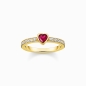 Preview: THOMAS SABO Damen Ring 925 Silber Herz Goldfarben Gr. 56 TR2448-995-10-56