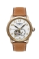 Preview: Zeppelin Herrenuhr Automatik Offene Unruh Rosé Leder Braun 7664-1