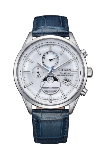 Citizen Herrenuhr Funkuhr Solar Saphirglas Mondphase Leder BY1030-09A