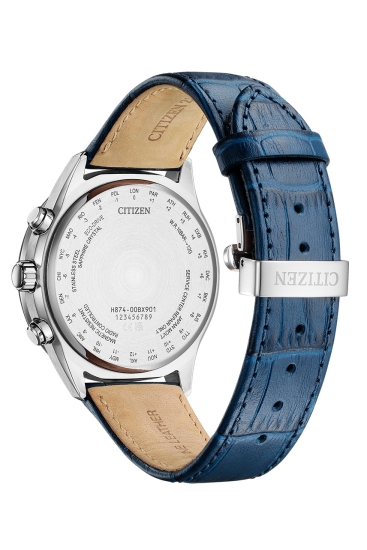 Citizen Herrenuhr Funkuhr Solar Saphirglas Mondphase Leder BY1030-09A