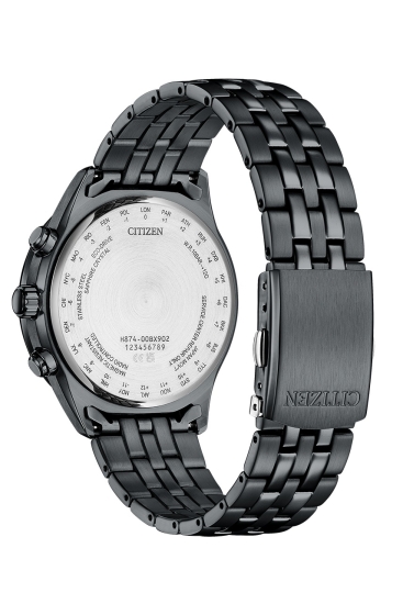 Citizen Herrenuhr Funkuhr Solar Saphirglas Mondphase Schwarz BY1035-56L