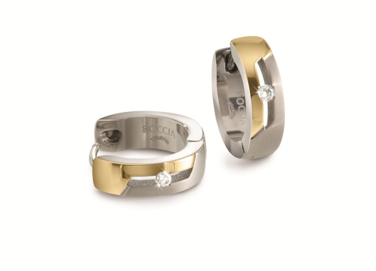 Boccia Titanium Damen Ohrringe Creolen Titan Bicolor 14,5mm 05045-04