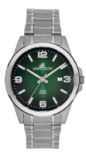Adora Nautic Herrenuhr Titan Titanium Datum 20BAR Grün AN2409