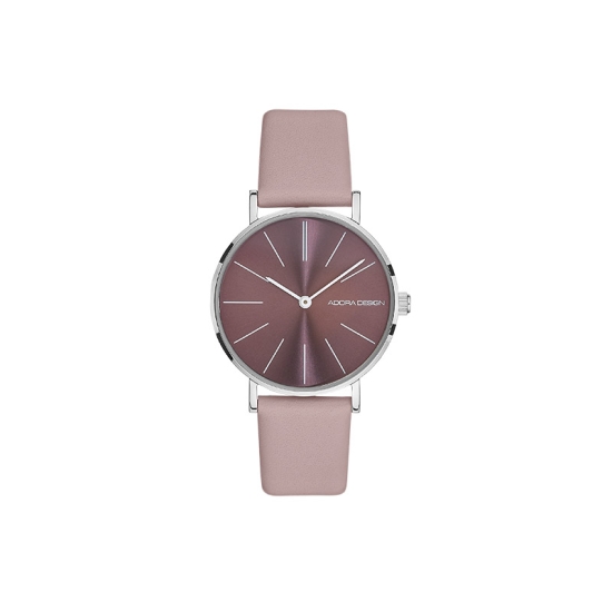 Adora Design Damenuhr Edelstahl Quarz Leder Altrosa AD8822