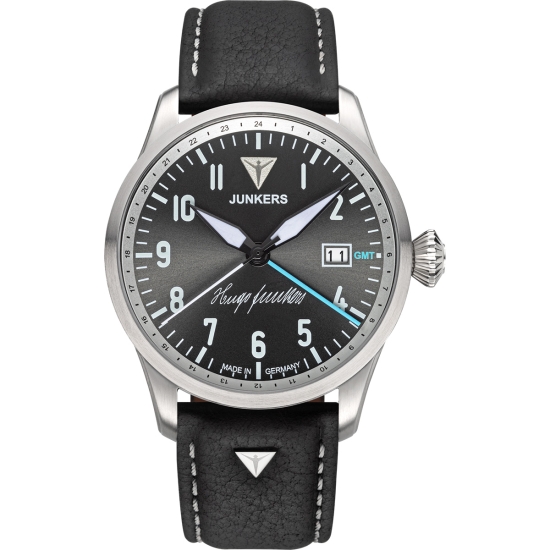 Junkers Herrenuhr Flieger GMT Automatik Saphirglas Datum 9.58.04.08