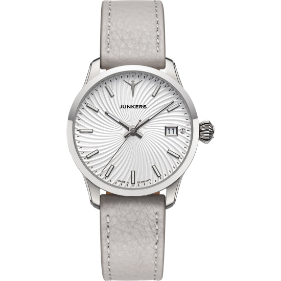 Junkers Damenuhr Victoria Datum Saphirglas Leder Grau 970.02.03