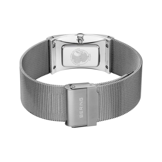 Preview: Bering Damenuhr Quarz Saphirglas Rechteckig Milanaise 22mm 10222-004-S