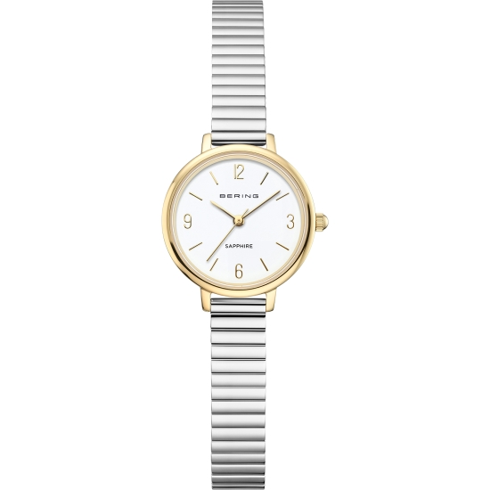 Bering Damenuhr Edelstahl Saphirglas Zugarmband Bicolor 28mm 11028-914
