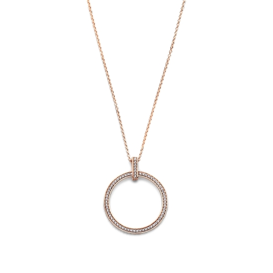 Spirit Icons Damen Halskette 925 Silber Rosé Kreis 45cm 11144-45