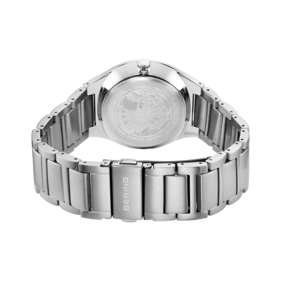 Preview: Bering Herrenuhr Titanium Datum Saphirglas 5BAR Grau 39mm 11739-772