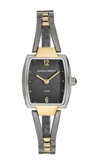 Adora Damenuhr Titan Quarz Halbspange Rechteckig Bicolor AD8791