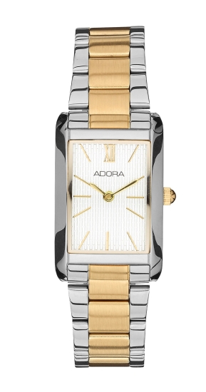 Adora Damenuhr Edelstahl Bicolor Quarz Rechteckig AT5733