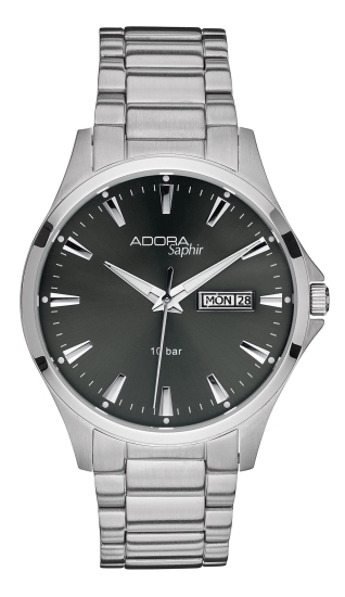 Adora Herrenuhr Edelstahl Saphirglas Datum Tag 40mm AS4790