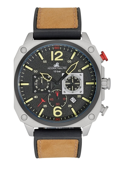 Adora Herrenuhr Chronograph Edelstahl Datum 43mm Quadrat 10BAR AN2414