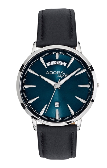 Adora Herrenuhr Edelstahl Saphirglas Datum Tagesanzeige 40mm AS4794
