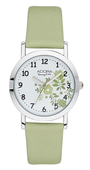 Adora Kinderuhr Mädchen Quarz Blumen Grün 30mm AY4414