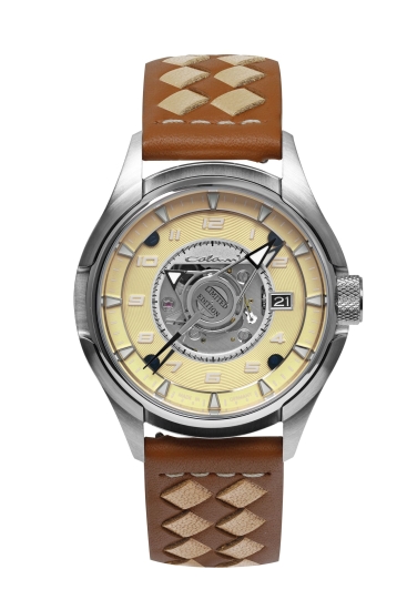 UMF Ruhla Herrenuhr Colani Automatik Saphirglas Beige Limited 1372-1