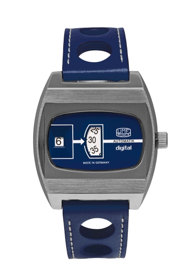 UMF Ruhla Herrenuhr Automatik Scheibenuhr Limited Blau 1434-3