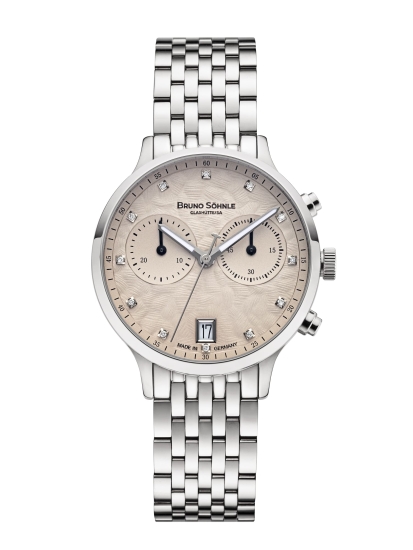 Bruno Söhnle Glashütte Damenuhr Bologna Chrono Datum Saphirglas17-13238-850