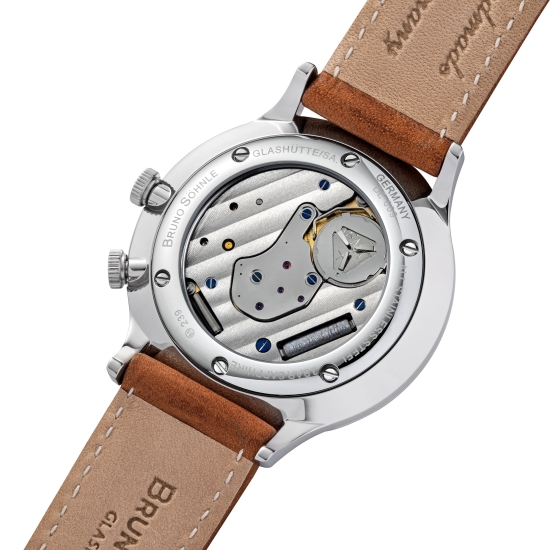Preview: Bruno Söhnle Glashütte Herrenuhr Brunello GMT Großdatum Braun 17-73239-721