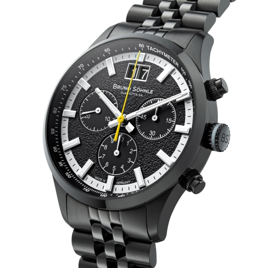 Preview: Bruno Söhnle Glashütte Herrenuhr Turin Chronograph Schwarz 17-73229-740