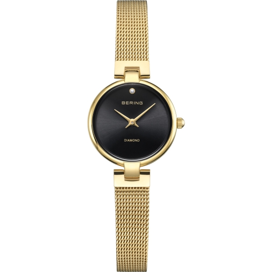 Bering Damenuhr Edelstahl Saphirglas Milanaise Goldfarben 24mm 17724-332