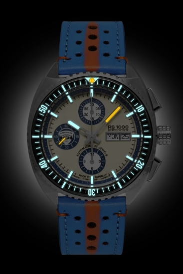 Preview: UMF Ruhla Herrenuhr Automatik Chrono Melkus Saphirglas 42mm 1816-1