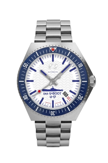 UMF Ruhla Herrenuhr Automatik U-Boot Saphirglas Weiss Limited 1930M-1