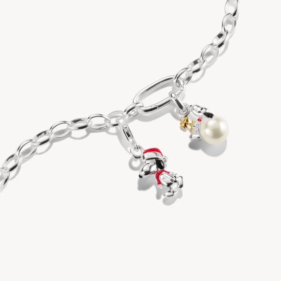 Preview: THOMAS SABO x Peanuts™ Snoopy Santa Edition Charm 925 Silber 2227-664-10