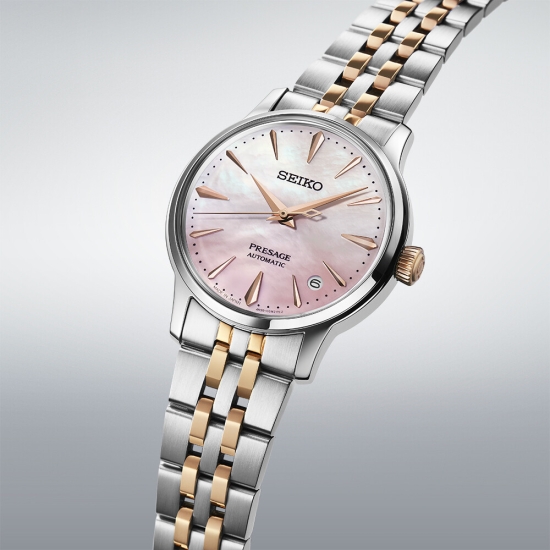 Seiko Presage Damenuhr Cocktail Time Automatik Rosé Bicolor Limited SRPM06J1