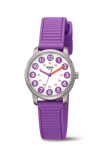 Boccia Titanium Kinderuhr Titan Quarz Lila 28mm 3373-01