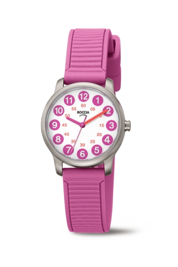 Boccia Titanium Kinderuhr Titan Quarz Pink 28mm 3373-03