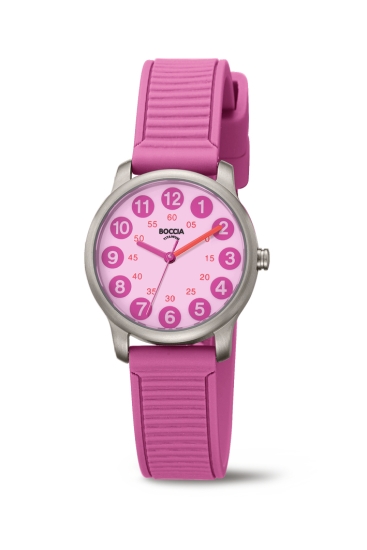 Boccia Titanium Kinderuhr Titan Quarz Pink 28mm 3373-04