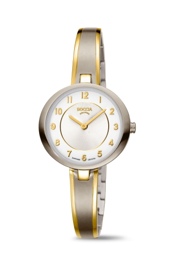 Boccia Titanium Damenuhr Saphirglas Halbspange Bicolor 30mm 3377-01