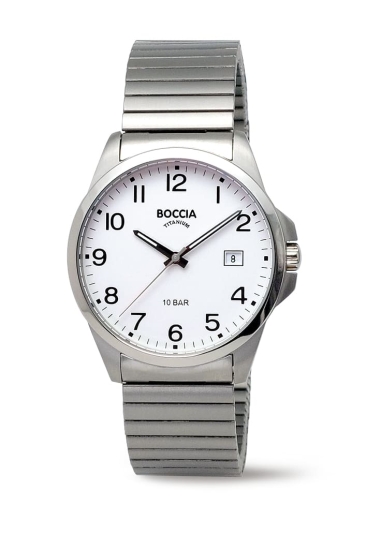 Boccia Titanium Herrenuhr Quarz Titan Datum Zugarmband 10BAR 3671-04