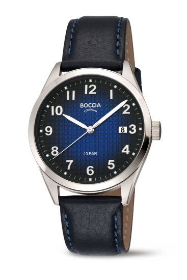 Boccia Titanium Herrenuhr Titan Datum Schwarz 39mm 10BAR 3682-02