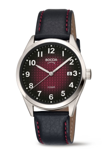 Boccia Titanium Herrenuhr Titan Datum Schwarz 39mm 10BAR 3682-03