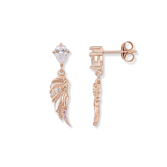 Preview: Seinerzeit Ohrstecker Schwan Selena Ohrringe 925 Silber Rosé SZA-2980-442