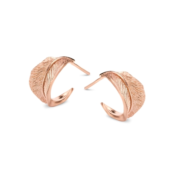 Spirit Icons Damen Ohrringe Steckcreole 925 Silber Rosé Blatt 41934