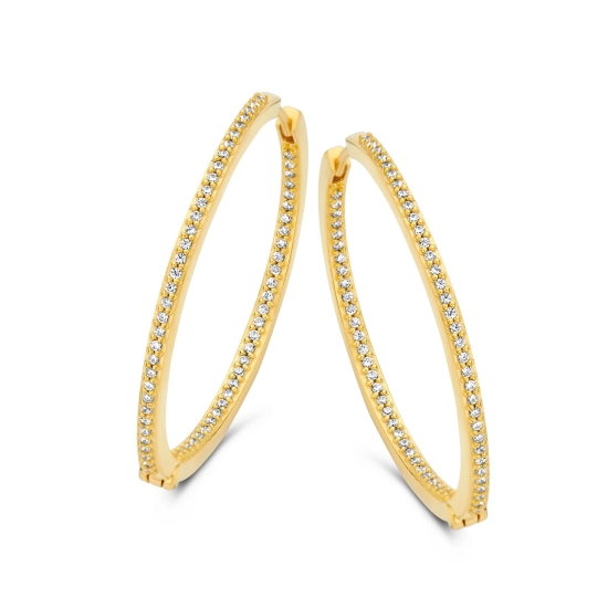 Spirit Icons Damen Ohrringe Creolen 925 Silber Goldfarben 30mm 41982