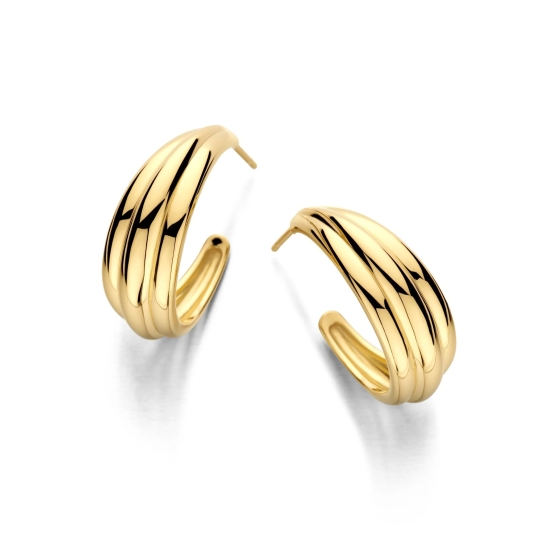 Spirit Icons Damen Ohrringe Steckcreole 925er Silber Goldfarben 25mm 42532