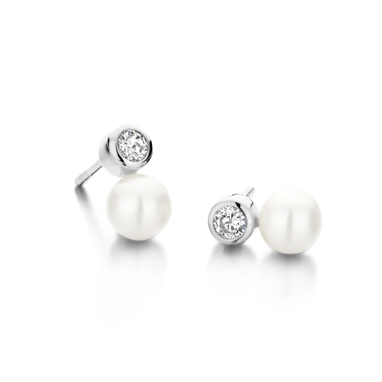 Spirit Icons Damen Ohrringe Ohrstecker 925 Silber Perle 42681