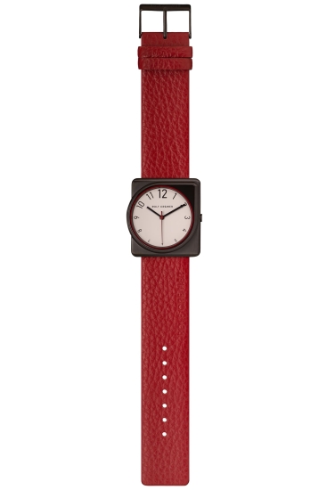 Rolf Cremer Damenuhr Fusion Schwarz Rot Leder 36mm 508804