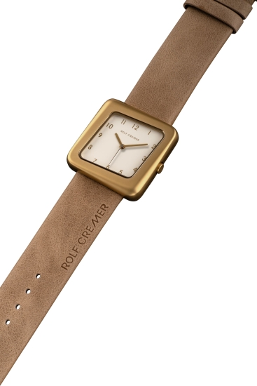 Rolf Cremer Damenuhr Play Goldfarben Beige Leder 35mm 508900