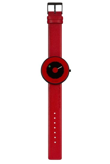 Preview: Rolf Cremer Damenuhr Running Gent Edelstahl Quarz Rot Leder 42mm 509401