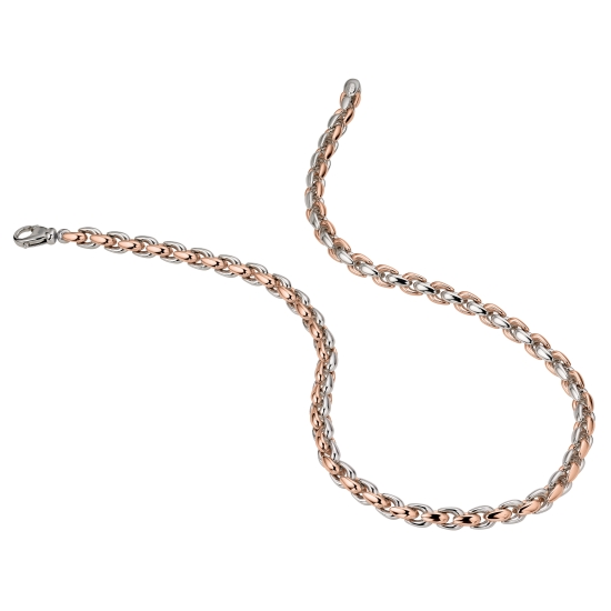 CEM Damen Halskette Collier 925er Silber Bicolor 45cm 5-210322-001